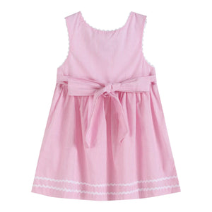 Pink Seersucker A-Line Dress