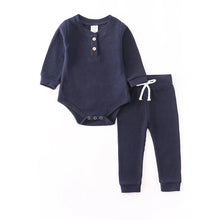 Load image into Gallery viewer, Navy ribbed jogger set