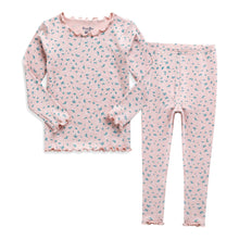 Load image into Gallery viewer, Modal Shirring Long Sleeve Pajama Set Pink Bouquet