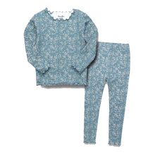 Load image into Gallery viewer, Bamboo Long Sleeve Pajama Set Peony Blue
