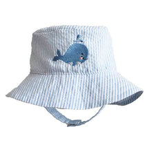 Load image into Gallery viewer, Whale Blue Seersucker Bucket Hat Baby &amp; Toddler