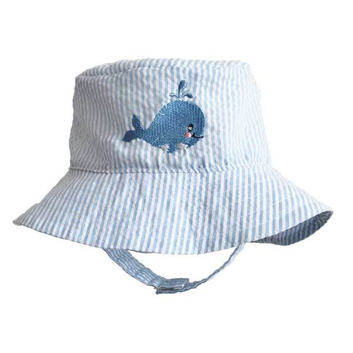 Whale Blue Seersucker Bucket Hat Baby & Toddler