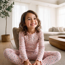 Load image into Gallery viewer, Modal Shirring Long Sleeve Pajama Set Pink Bouquet