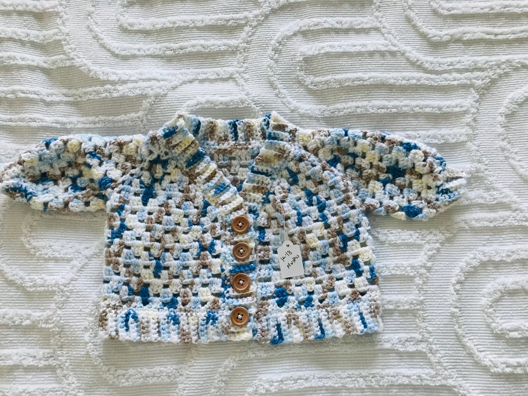 Button down granny square sweater