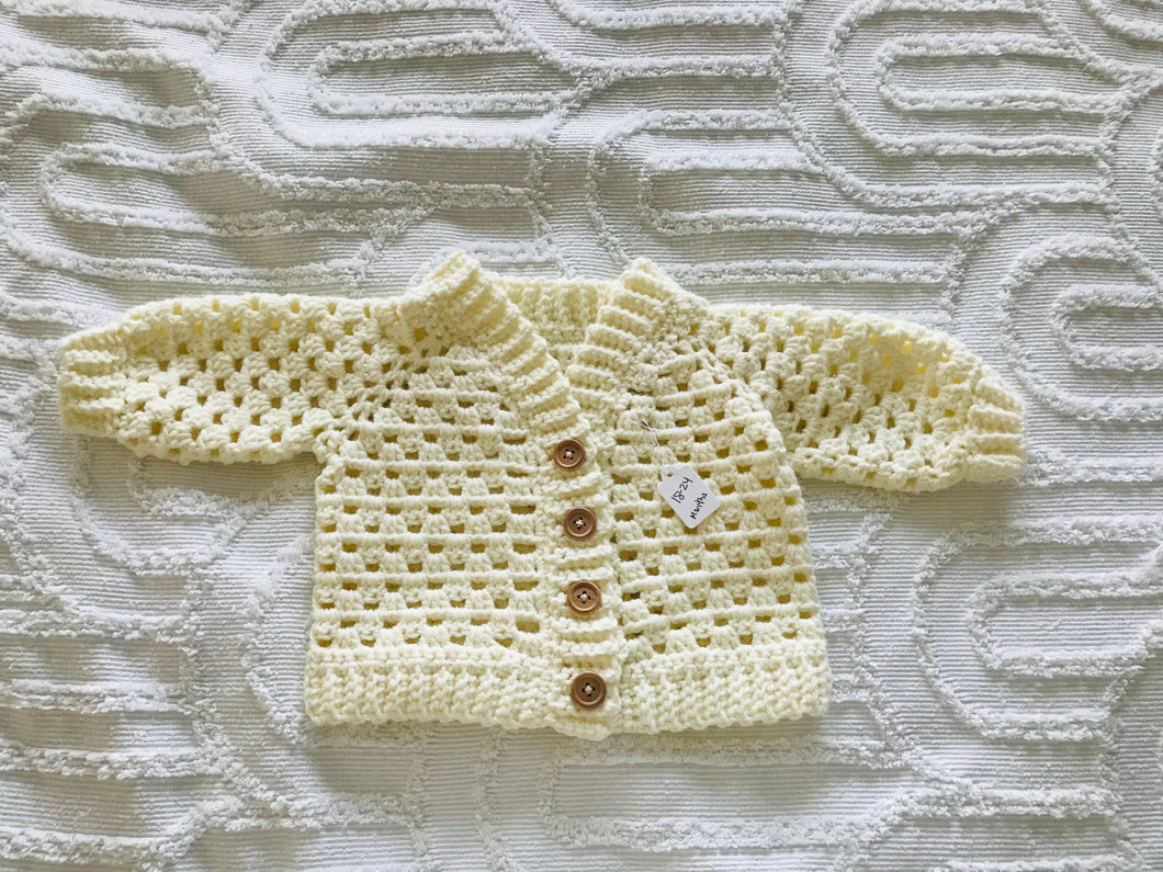 Button cardigan granny square sweater