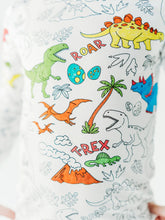 Load image into Gallery viewer, Dinosaur coloring 2 piece pajama set made from bamboo with markers