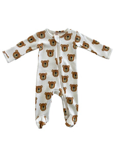 Baby bear organic zip footie