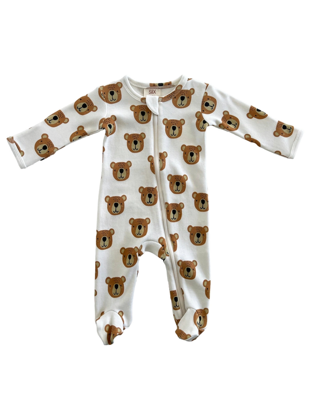 Baby bear organic zip footie
