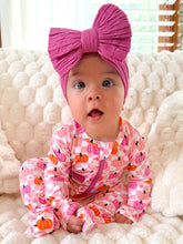 Load image into Gallery viewer, Pumpkin ruffle checkered 2 way zip footie