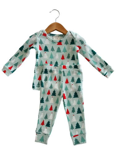Organic waffle  2 piece set Festive Fir