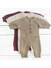 Load image into Gallery viewer, Knit romper button front With zipper