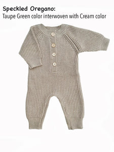 Knit romper button front With zipper