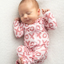 Load image into Gallery viewer, Valentines’s Day xoxo bamboo zipper pajamas