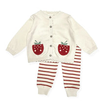 Load image into Gallery viewer, Strawberry embroidered pocket baby sweater and pants