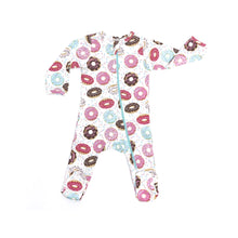 Load image into Gallery viewer, Donuts organic footed onsie