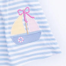 Load image into Gallery viewer, Bubbly sailboat stripe ruffle top and bloomers