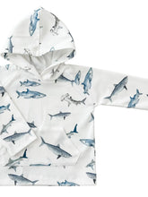 Load image into Gallery viewer, Organic pocket hoodie sharks