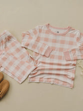 Load image into Gallery viewer, Pink gingham 2 pc bamboo pajamas