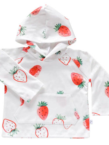 Organic pocket hoodie Strawberries