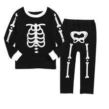 Load image into Gallery viewer, Glow in the dark Halloween Skelton pajamas