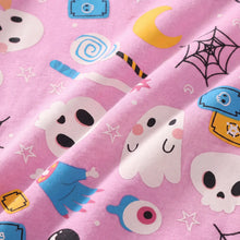 Load image into Gallery viewer, Glow in the dark Halloween horror night pink pajamas