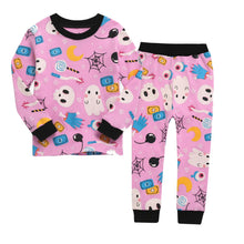 Load image into Gallery viewer, Glow in the dark Halloween horror night pink pajamas