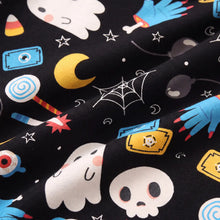 Load image into Gallery viewer, Glow in the dark Halloween horror night black pajamas