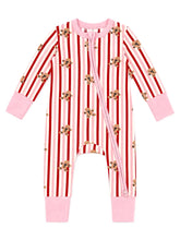 Load image into Gallery viewer, Gingerbread lane pink 2 way zipper romper