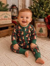 Load image into Gallery viewer, Country Christmas retrievers 2 way zipper romper