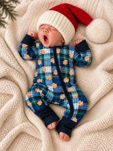 Load image into Gallery viewer, Classic plaid teddy plaid 2 way romper