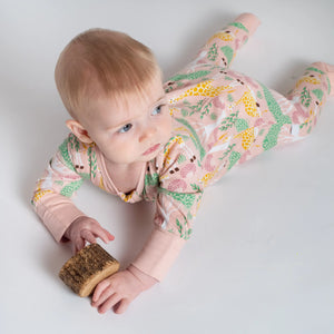 Grow with me zipper romper Giraffe