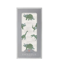 Load image into Gallery viewer, Granite green dinosaur swaddle
