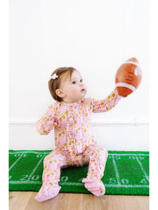 Pink ruffle football onsie