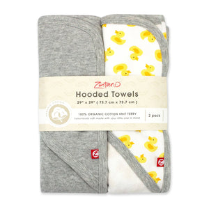 Organic cotton hooded towels 2 pack