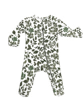 Load image into Gallery viewer, Green leaves organic footed onsie