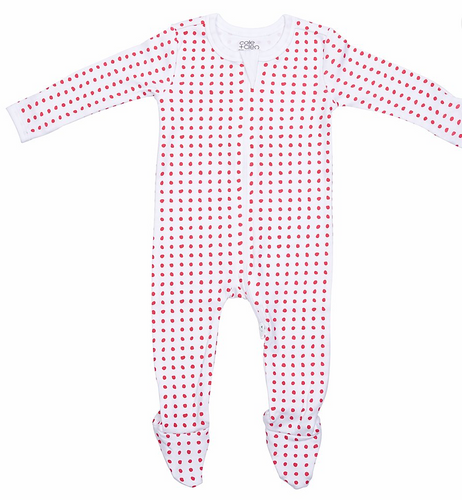 Pink Polka Dot Footed Sleeper