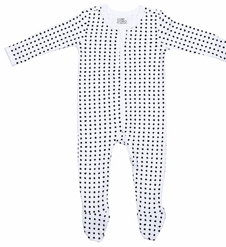 Black Polka Dot Footed Sleeper