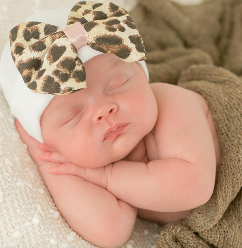 Cheetah Bow Hospital Hat