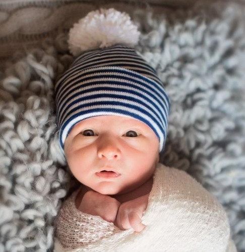 Navy and White Striped Hospital Hat