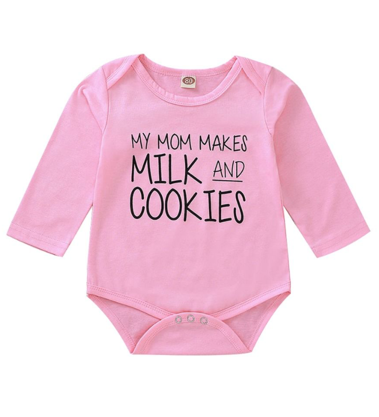 Milk and Cookies Pink Onesie