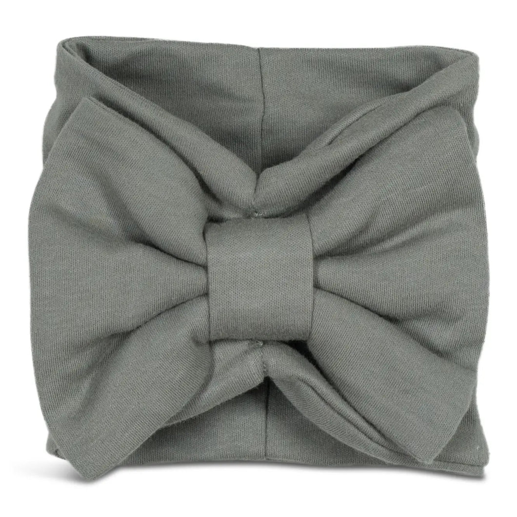 Grey oversized bow headband