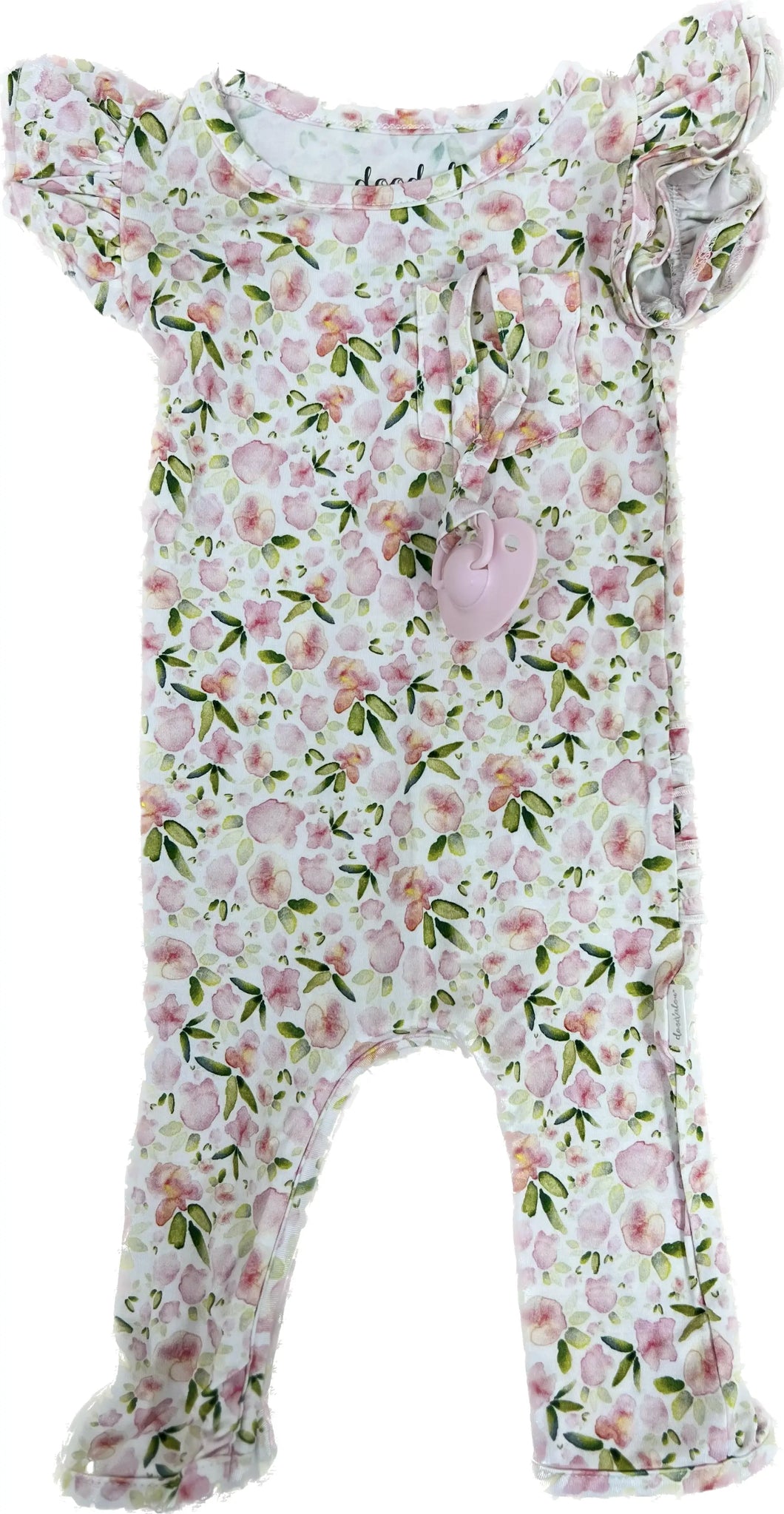 Bamboo romper ruffle sleeve and butt You grow girl