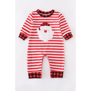 Red stripe Santa romper