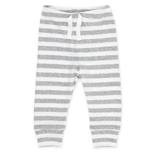 Heather stripe organic cotton rib joggers