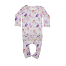 Load image into Gallery viewer, Bamboo baby romper with ruffles Popsicles