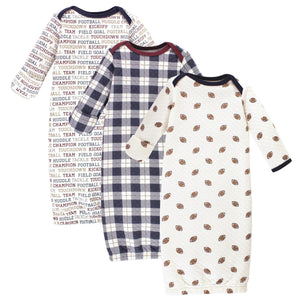 Hudson baby quilted cotton gowns  Football