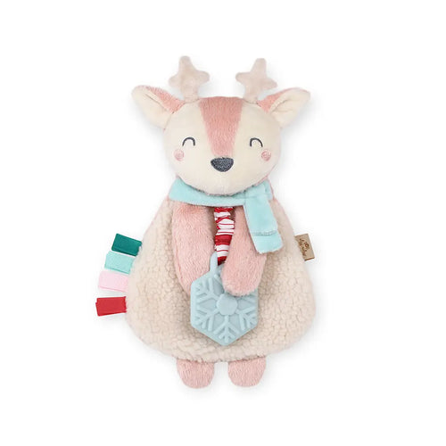 Holiday pink reindeer itsy lovey plush + Teether toy