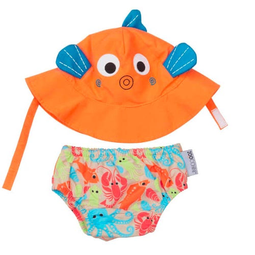 Sushi Swim Diaper and Sunhat Set
