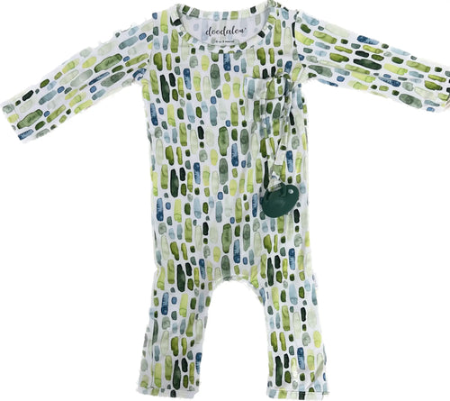 Bamboo romper green and bear it
