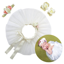 Load image into Gallery viewer, Ivory Floral Tutu Set